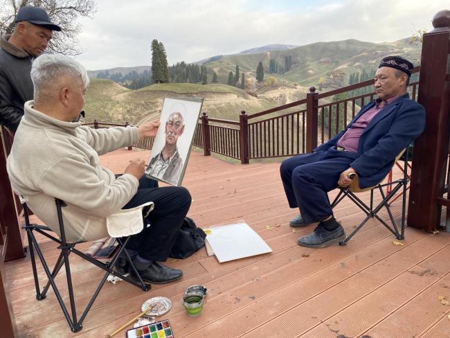 艺术扎根生涯 文字赞扬时期：走遍中国——中国文促会好意思术家写生创作步赴任疆段圆满收官